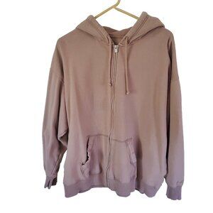 Hollister Women Kangaroo Pocket Hoodie Full Zip Jacket Size L Running Gym Preppy